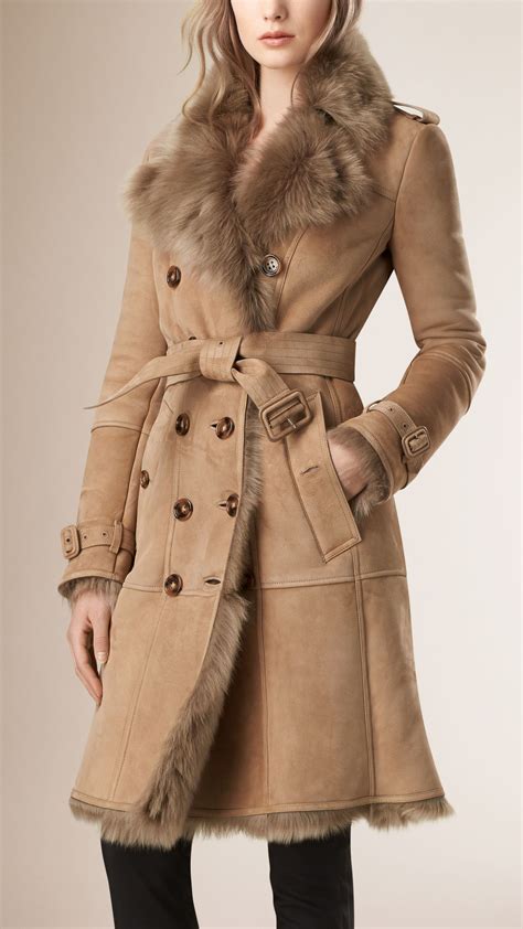 burberry coat womens cheap|burberry shearling coats women's.